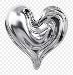 a silver heart shaped object on a transparent background, hd png downloads to be used