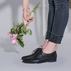 Black Leather Shoes Classic Oxfords Women Oxfords - Etsy Black Formal Shoes Women, Formal Shoes Women, Oxfords Women, Flat Leather Shoes, Women Oxfords, Black Formal Shoes, Shoes For Ladies, Oxford Shoes Outfit, Black Oxford Shoes