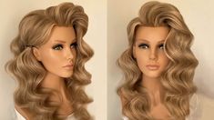 Bride Hollywood Curls, Glamour Waves Hair Tutorial, Hollywood Curls Wedding, Hollywood Glam Hair, Old Hollywood Hair, Gatsby Hair, Long Hair Waves