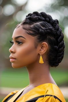 Get ready to turn heads with these dazzling braids!  This list boasts 59 bold and beautiful styles that will make you a star in 2024! #Hair Styles Beautiful Updos, Cornrow Hairstyle, Halo Braids, Hairstyle Ideas Easy, Exotic Hairstyles, Black Hair Updo Hairstyles, Peinados Hair Styles, Natural Afro, Blonde Bob Hairstyles