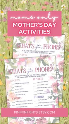 mother's day activities for kids with flowers