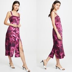 New With Tags Cinq A Sept Magenta Tie Dye High Slit Button Front Sleeveless Midi Dress Size 0, Xs Color- Magenta, Pink Msrp $365 Sold Out Online Blogger Favorite Fig Tie Dye Polyester Twill (100% Polyester). Sheath. Sleeveless. Square Neckline. Hidden Side Seam Zipper Closure. Hook And Eye Closure. Fully Lined. 42' From Shoulder To Hemline, 18.5" Side Slits. Imported Trend-Right In Tie-Dye, This Longline Midi Dress From Cinq Sept Turns Up The Drama With Dual Thigh Slits And A Square Neckline. Cute, Fun, Trendy, Alexa Dress, Sexy, Hot, Party, Modern, Contemporary, Boho, Bohemian, Timeless, Classic, Cocktail, Special Occasion, Wedding Guest, Cottagecore, Romantic, Girlie, Girly, Blogger Fav Mermaid Midi Dress, Patterned Midi Dress, Cinq A Sept, Classic Cocktail, Ruffle Midi Dress, Lace Overlay Dress, Halter Midi Dress, Floral Print Midi Dress, Sleeveless Midi Dress