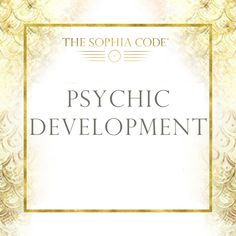 the cover for psychic development book, with an ornate frame in gold and white colors