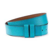 Introducing the Turquoise Saffiano Leather Belt Strap, a top-quality replacement strap designed to pair with your favorite designer buckles. Crafted from premium genuine leather with a distinctive Saffiano texture, this adjustable belt strap offers both durability and a luxurious finish, making it the perfect upgrade for your belt collection. The vibrant turquoise color adds a bold and stylish accent, ideal for enhancing both casual and formal outfits. Whether you're refreshing an old belt or cr Turquoise Belts, Elegant Blue Leather Belt, Teal Belt, Adjustable Turquoise Vintage Belt, Belt Collection, Turquoise Belt, Buckle Top, Blue Belt, Formal Outfits