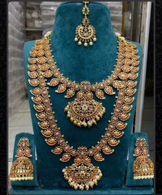 Full jewelry set can be used for various events/ function like engagement, Marriage , Half saree function , housewarming and much more . ⭐️All the necklace comes with extended thread so the length can be adjusted accordingly. PRODUCT CARE: - Avoid contact with heat/fire, water, and chemicals such as perfumes or any sprays to prevent product damage.  - Store it in provided white base cover & box Diwali Temple Jewelry Bridal Set With Latkans, Heavy Bridal Sets For Diwali Puja, Heavy Bridal Sets For Puja During Diwali, Gold Wedding Saree With Latkans, Temple Jewelry Sets With Latkans For Wedding, Heavy Temple Jewelry Bridal Set For Diwali, Heavy Temple Jewelry Bridal Sets For Puja, Temple Jewelry Bridal Sets For Diwali Puja, Temple Jewelry Bridal Sets For Puja