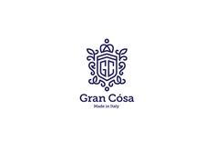 the logo for gran cosa made in italy, with an ornate design on it