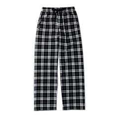 100% cotton flannel. Unisex sizing: S, M, L, XL, XXL. Relaxed fit with a drawstring waistband + side pockets. Machine wash cold with like colors, inside out; tumble dry low. Pajama Pants Png, Pijama Pants, Black Pajama Pants, Pajamas Pants, Cottagecore Clothes, Black Pajamas, Home Movie, Black And White Pants, White Pajamas