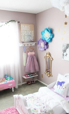 Dress Up Area, Shared Girls Room, Reading Corners, Unicorn Bedroom, Toddler Bedroom Girl, Toddler Girl Room, Princess Room