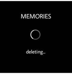 a black background with the words memories deleting and an image of a white circle