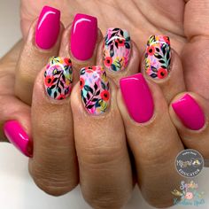 Nail Designs Shape, Floral Nails 2023, Summer Nail Square, Nail Colors For Summer 2023, Nails Polish Designs, Acrylic Nail Inspiration, Best Nails, Home 2023