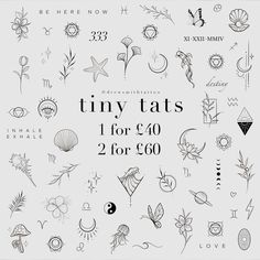 an image of tiny tattoos for $ 0 each or 2 for $ 60 on the website