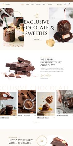 the website design for chocolate and sweets