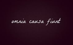 the words omnia cassa fundt written in white on a dark purple background