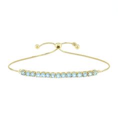 Brilliance Fine Jewelry Women's 14K Gold Plated .925 Sterling Silver Swiss Blue Topaz Tennis Bolo Bracelet. The bracelet sets with 3.5mm round blue topaz and measures at 9.7" with Bolo mechanism fitting different wrist size for everyday wear. Easy to put on or take off. Size: one size.  Color: Yellow.  Gender: female.  Age Group: adult. Bracelet Sets, Bolo Bracelet, Swiss Blue Topaz, Bracelet Set, Womens Bracelets, Blue Topaz, Gender Female, Womens Watches, Topaz