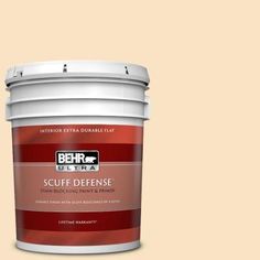 the behr ultra paint and primer in one is shown on a brown background