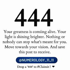 an ad for numerlogy 414 with the caption'your greatness is coming alive your light is shining brighter nothing