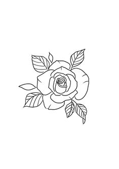 a black and white drawing of a rose