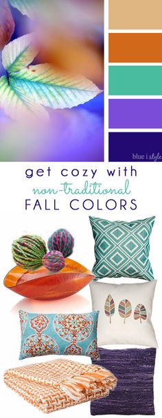 the color scheme for fall pillows and blankets