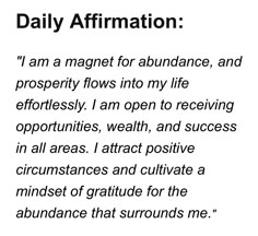 the words daily affirmation written in black and white on a piece of paper