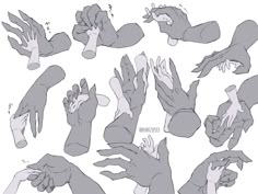 hands and fingers are shown in this drawing style, with different angles to each other