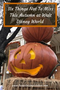 pumpkins stacked on top of each other with the words six things not to miss this autumn at walt world