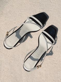 Composition : sheepskin/synthetic leatherCountry of Origin : KOREA Thyme, Women's Shoes Sandals, Sandals Heels, Shoes Sandals, White And Black, Composition, Women Shoes, Sandals, Heels