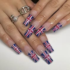 British Flag Nails, Union Jack Nails, Zombie Nails, American Flag Nails, Ny Nails, Flag Nails, Uk Nails, London Nails, Nails Now