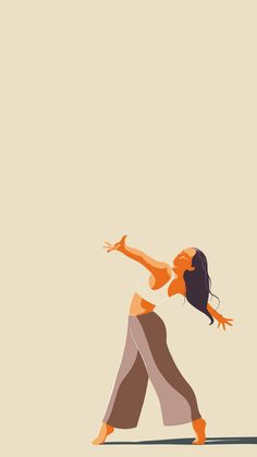 a woman is dancing with her arms outstretched