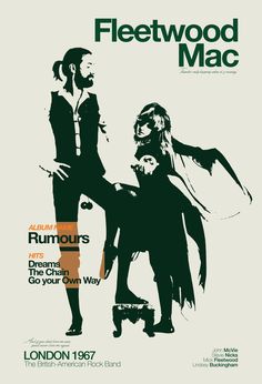 the poster for fleetwood mac's famous show, featuring two men holding hands