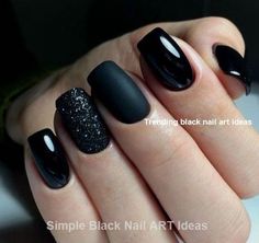 Black Acrylic Nail Designs, Cute Nail Polish, Black Acrylic Nails, Black Nail Art, Nail Design Inspiration, Black Nail Designs, Diy Summer, Black Nail, Art Summer