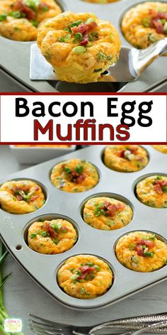 These delicious and easy Bacon Egg Muffins are filled with smoky bacon and cheddar cheese. Serve them for brunch or a grab-and-go breakfast! #eggmuffins #lowcarbrecipes #ketoeggmuffins #ketorecipes #eggs #baconandeggs #baconmuffins via @melissasssk