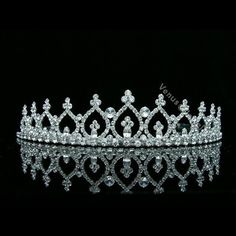 Brand New, sealed in original manufacture packaging<br/><br/>Beautiful tiara accented with high quality austrian crystals in a lovely silver plated setting. &#x28;Very Important&#x29;. | eBay! Tiara With Pearls, Disney Princess Gowns, Venus Jewelry, Wedding Crown Tiara, Beautiful Tiaras, Regal Design, Crown Tiara, Stylist Tattoos, Princess Tiara