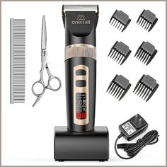 ONEISALL Dog Clippers Professional, 3-Speed Quiet Rechargeable Cordless Pet Grooming