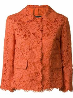 Dolce Gabbana Jacket, Lace Coat, Floral Print Jacket, Designer Blazers, Orange Jacket, Lace Jacket, Blazer Designs, فستان سهرة, Floral Jacket