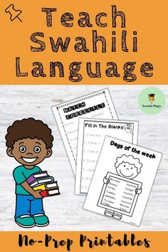 the printable worksheet for teach swahli language with no prep printables