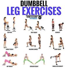 the dumbbell leg exercises poster is shown