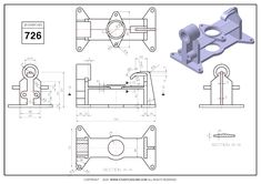 the technical drawing shows how to draw an object with different angles and heights, as well as measurements for each piece