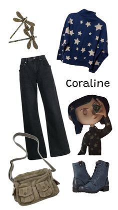 Coraline Blue Sweater, Coraline Star Sweater Outfit, Coraline Star Outfit, Crochet Coraline Sweater, Coraline Outfit Ideas, Coraline Aesthetic Outfit, Coraline Clothes, Coraline Star Sweater, Star Sweater Outfit