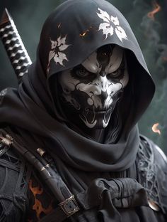 Shadar Kai Character Design, Shadar Kai, Diamond Skull, Dark Fantasy Artwork, Contemporary Fantasy, Scifi Fantasy Art, Ninja Art, J Black