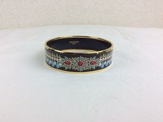 Hermes Cloisonné Email GM Black & Gold Flowers Bangle Bracelet Free Post, Gold Flowers, More Photos, Cuff Bracelets, Bangle Bracelets, Rings For Men, Let Me