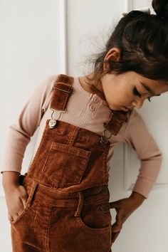 Jordie Cord Overall - Gingerbread, , Jamie Kay - All The Little Bows Denim Pinafore, Brass Buttons, Antique Roses, Linen Trousers, Overall Dress, Baby Sweaters, Romper Pants, Brushed Brass