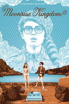 a movie poster for the film moonrise kingdom with two women standing next to each other