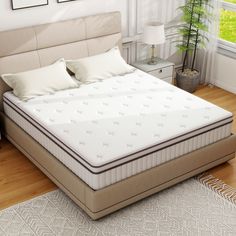 the mattress is made and ready to be used in the bedroom or as a bed