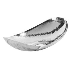 a large silver bowl on a white background