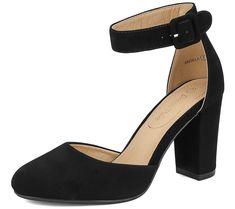 Strut with fashion-forward cred wearing this bodacious pump sporting an ankle-hugging design perched on a stacked block heel. From Dream Pairs. Shoes For Women 2022, Chunky Pumps, Heels Chunky, Wedding Pumps, Party Pumps