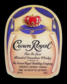 the crown royal label is on display for people to see