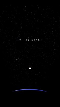 the movie poster for to the stars with an image of a space shuttle flying over earth