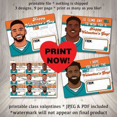 printable valentine's day gift for men with pictures of the same man on them