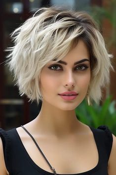 Jamie Yuccas Short Hair, 2024 Bixie Cut, Shaggy Straight Bob, Short Stacked Bobs With Bangs, Long Shaggy Bob For Fine Hair, Scruffy Bob Hairstyles, Short Bob For Oval Face Shape, Inverted Bob Short Stacked Wedge Haircut, Short Bob Hairstyles For Thick Hair Choppy Layers Shoulder Length