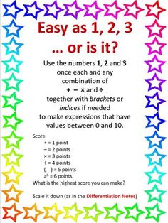 a poster with colorful stars on it that says easy as 1, 2, 3 or 5